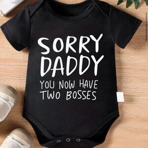 Infant Baby Black Onesie - "Sorry Daddy" Design